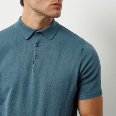 Blue slim fit polo shirt
